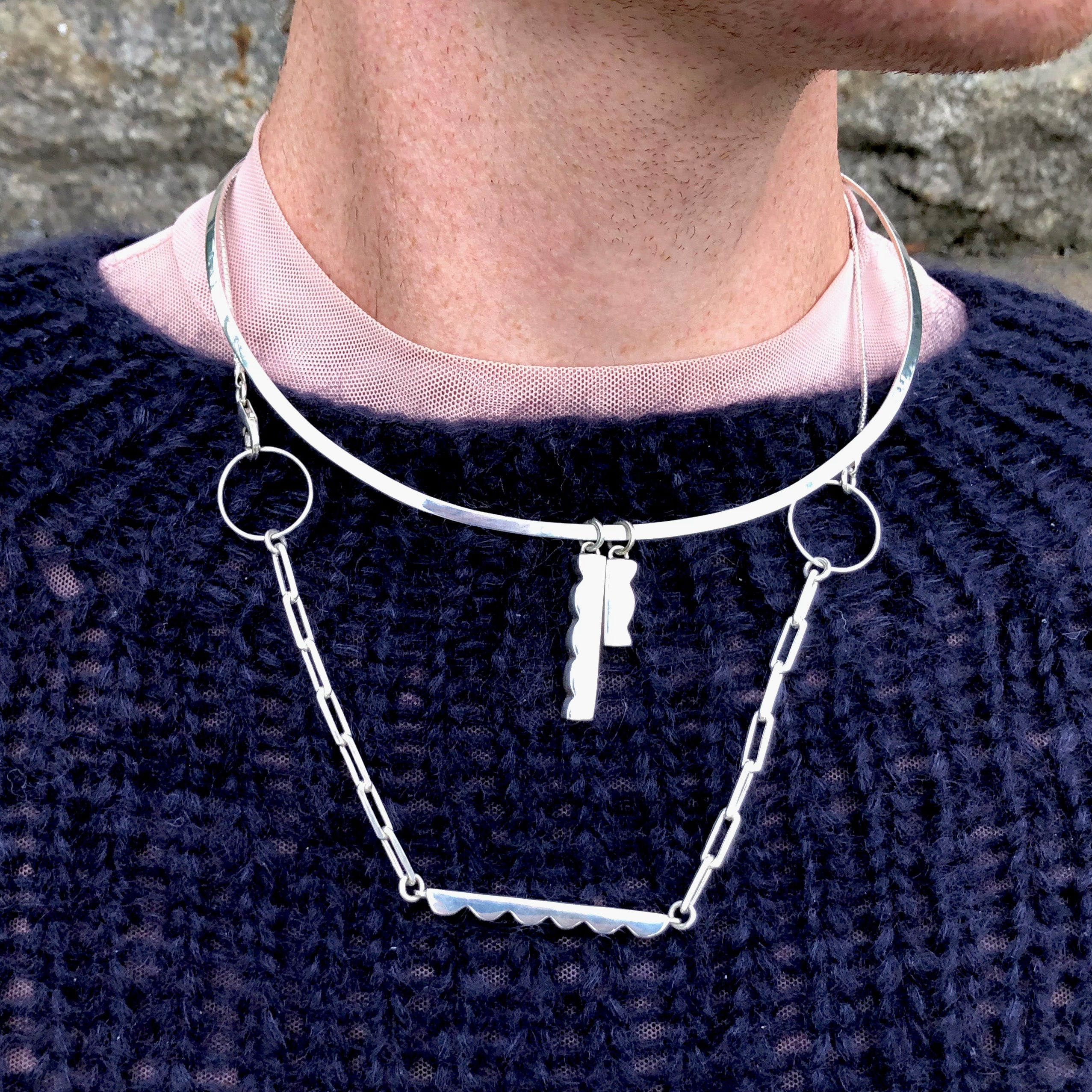 Scallop Extendable Necklace [sterling silver]