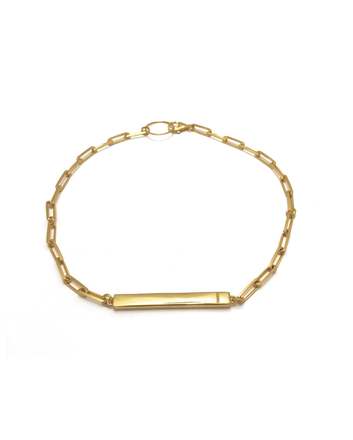 Rectangle Mixed Chain Necklace [gold vermeil]