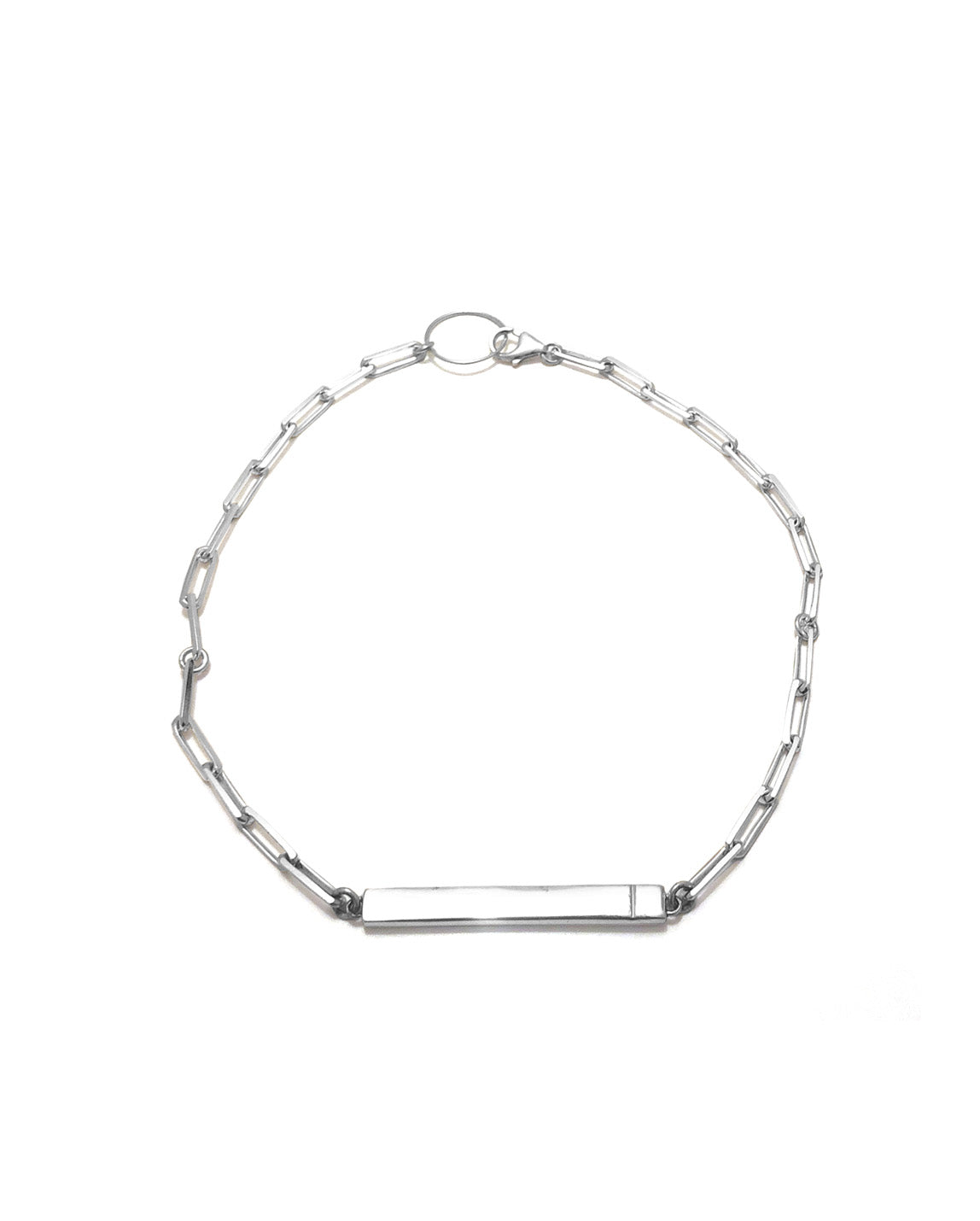 Rectangle Mixed Chain Necklace [sterling silver]