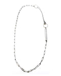 Rectangle Mixed Chain Rope Necklace [sterling silver]