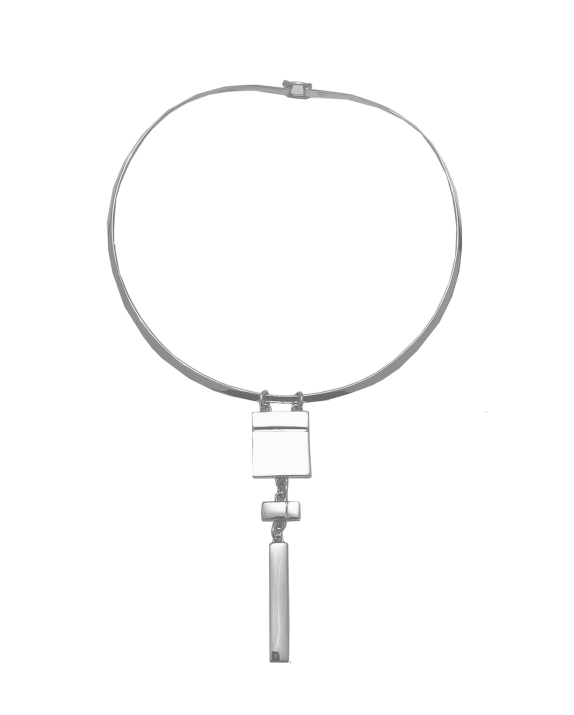 Multi Block Cuff Necklace [sterling silver]