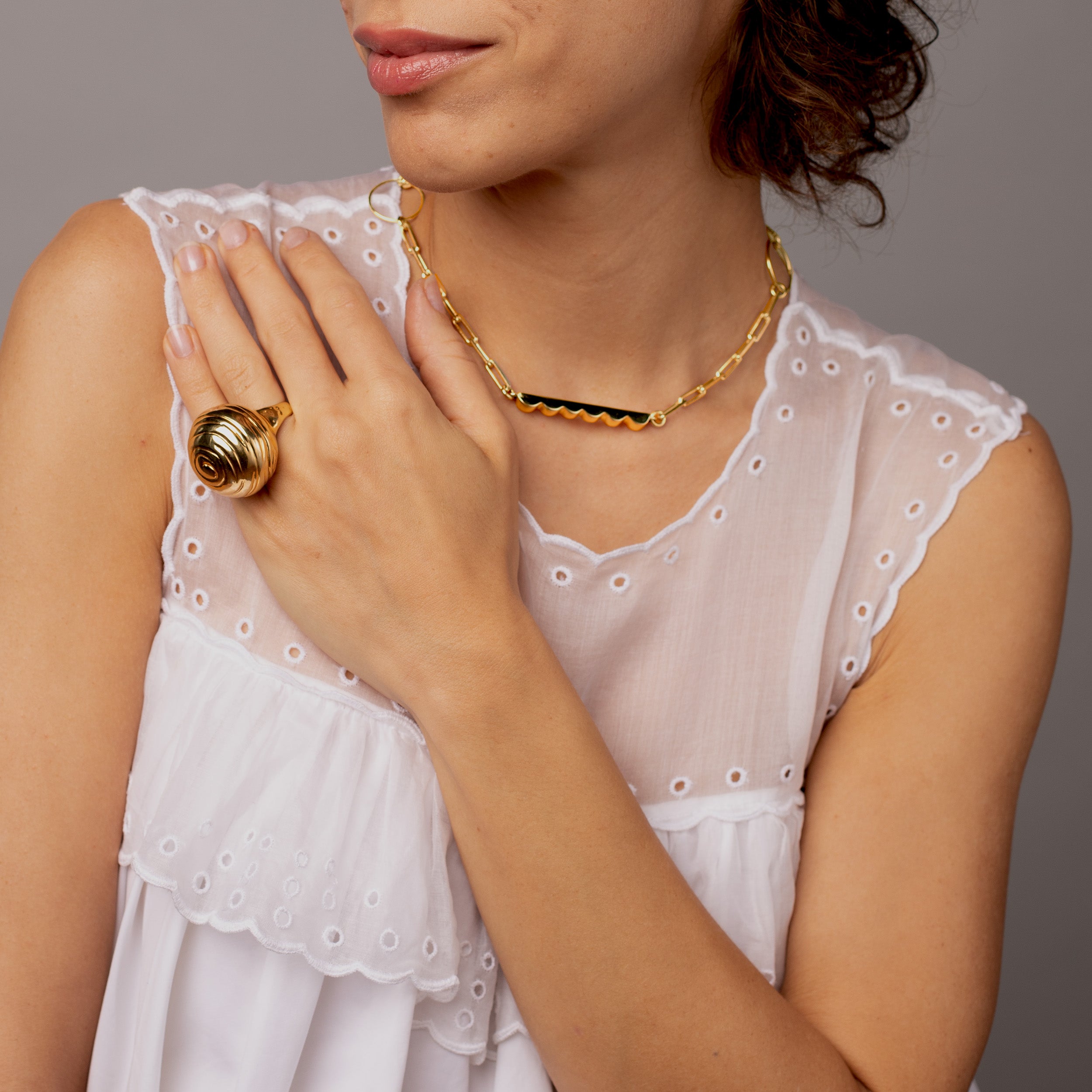 Scallop Extendable Necklace [gold vermeil]