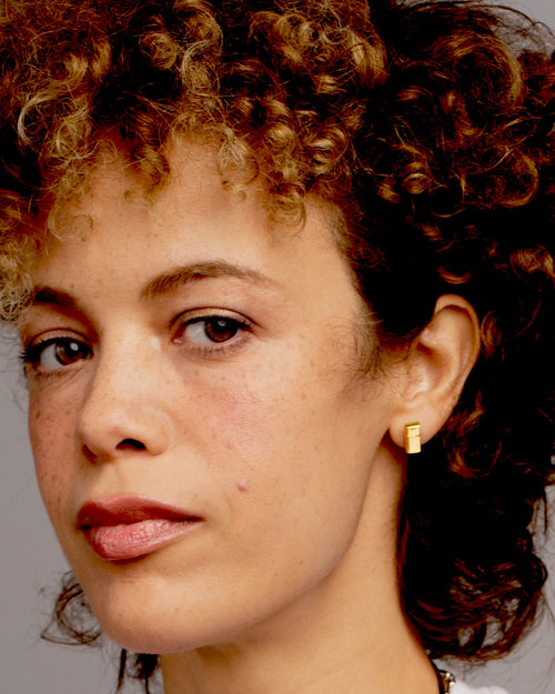 Block Post Earrings [gold vermeil]