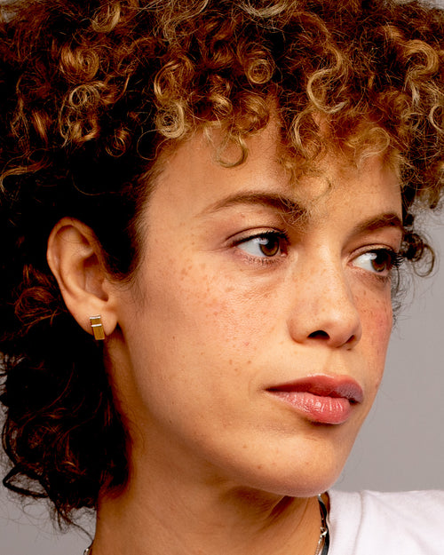 Block Post Earrings [sterling silver]