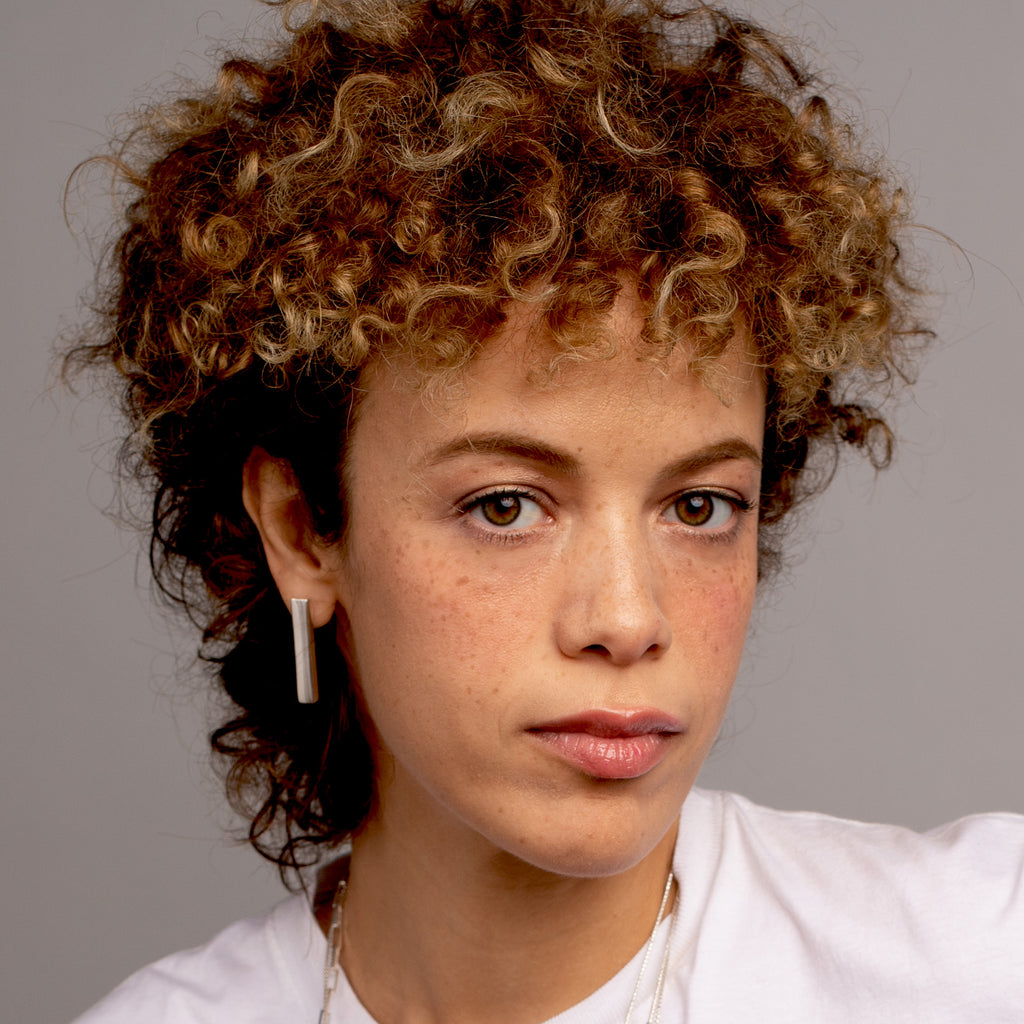Rectangle Drop Earrings [sterling silver]